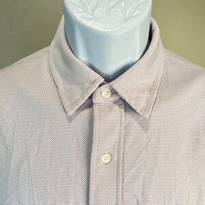 Rhone Men's white, red and blue detailed l/s Performance shirt Medium M EUC